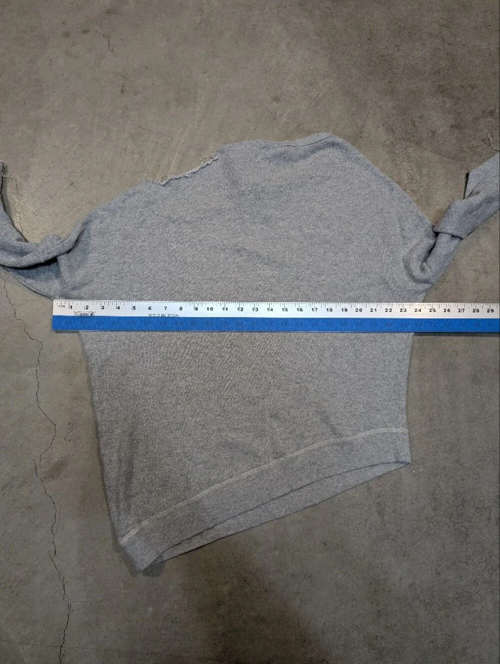 R13 Distorted Sweatshirt Light Gray Distressed Crewneck Sweater Mens S Japanese